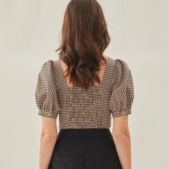 Cropped puffed sleeved top - Picture 5 of 5